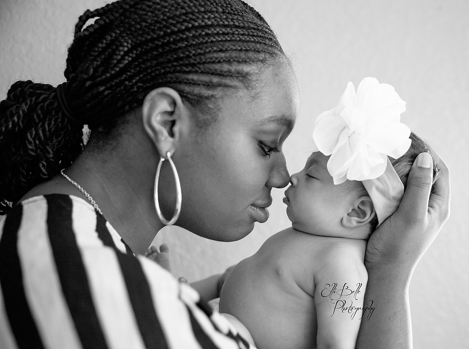 Newborn baby girl and mom, ElliBelle Photography Palm Beach FL